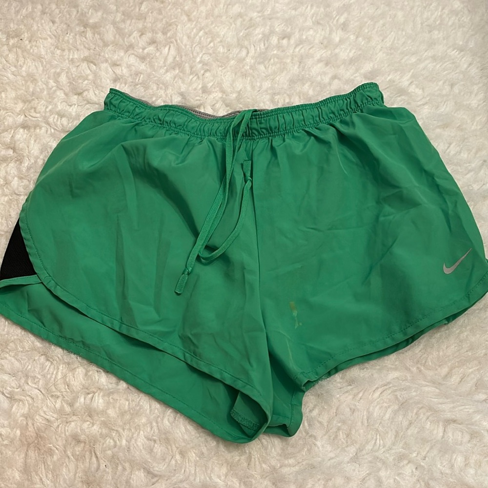 Nike green and black athletic shorts